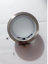 Plafon Luminária de Embutir Redondo Inox 2XE27 Vidro com Inox ( Não Acompanha Lâmpadas)