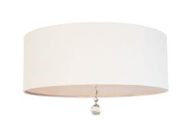 Plafon/ Luminária Em Tecido Com Cristal 40x15 Lili Branco
