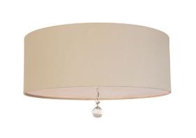 Plafon/ Luminária Em Tecido Com Cristal 40x15 Lili Cáqui