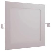 Plafon Luminária Led Flat De Embutir Quadrada 24W 3000K