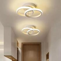 Plafon Luminária LED Moderna Duplo redondo Branco 40W Plafon Luminária LED Moderna Duplo redondo Branco 40W