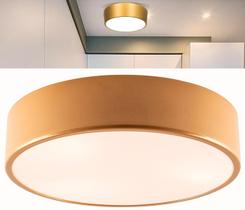 Plafon Luminaria Sobrepor Teto Redondo Dourado 32cm Moderno Estilo Sushi Para 4 Lâmpadas E27 Sala de Estar Jantar Quarto Cozinha