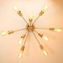 Plafon Lustre Atom Sputnik Cobre Brilhante 80cm para 9 Lâmpadas E27 St698 Plafon Lustre Atom Sputnik Cobre Brilhante 80cm para 9 Lâmpadas E27 St698