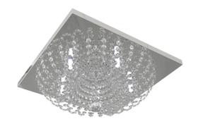 Plafon Lustre de Cristal Legitimo Quadrado 42cm Sala Quarto Corredor Living Loft