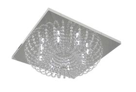 Plafon Lustre De Cristal Legitimo Quadrado 50Cm Quarto Sala De Jantar Sala De Estar Living Ático