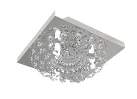 Plafon Lustre De Cristal Quadrado 23Cm Lavabo Hall Loft