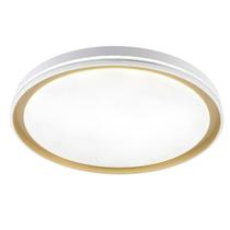 Plafon Moderno Branco e Dourado 28cm Led 18W 3 em 1 Bivolt 15708-PL