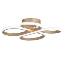 Plafon Moderno Dourado 44cm Led 40W 3 em 1 Bivolt - PARIS LUZ
