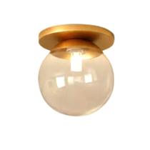 Plafon Moderno Dourado Globo de Vidro Sala Corredor Lavabo
