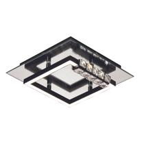 Plafon Moderno Preto com Cristais 25cm Led 17W 3000K Bivolt