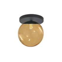 Plafon Moderno Preto Globo de Vidro Sala Corredor Lavabo Plafon Moderno Preto Globo de Vidro Sala Corredor Lavabo