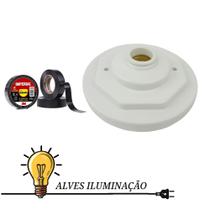 Plafon Octavado bocal E-27 Soquete Plástico com fita isolante 5 metros Plafon Octavado bocal E-27 Soquete Plástico com fita isolante 5 metros