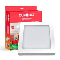 Plafon Painel 18W Led Sobrepor Quadrado 2700k Bivolt Ourolux