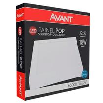 Plafon Painel Avant Led 22cm Quadrado Sobrepor 1260 Lumens 6,5K 18W Bivolt