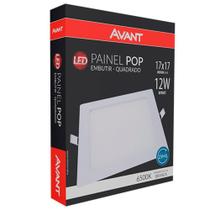 Plafon Painel Avant Led Quadrado 17cm Embutir 12W 6,5K 720 Lumens
