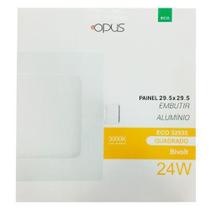 Plafon painel de embutir, quadrado 24w 3000k na cor branco fosco - OPUS
