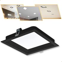 Plafon Painel Embutir De Led Quadrado 18w Recuado Bivolt