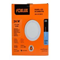 Plafon Painel Foxlux Led 30cm Redondo Embutir 24W 6,5K