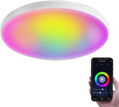 Plafon Painel Inteligente Wifi Rgb Led 21w Redondo Sobrepor