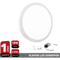 Plafon Painel Led 18w Branco Frio Luminária Redondo Sobrepor