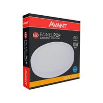 Plafon painel led 22cm avant redondo sobrepor 18w 3k 1260lm