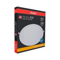 Plafon painel led 30cm avant redondo embutir 24w 3k 1680lms