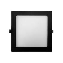 Plafon Painel Led Embutir Quad 18w 22cm Biv 3000K Preto Opus