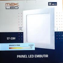 Plafon Painel Led Embutir Quadrado Led 36w 6500k 40x40cm