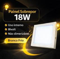 Plafon Painel LED Sobrepor Quadrado 18W Branco Frio