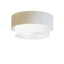 Plafon Para Dormitório Cilíndrico SD-3062 Cúpula Cor Linho Bege Branco