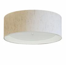 Plafon Para Quarto Cilíndrico SQ-3008 Cúpula Cor Linho Bege Branco