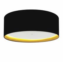 Plafon Para Quarto Cilíndrico SQ-3008 Cúpula Cor Preto Amarelo