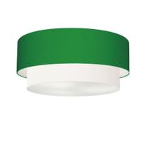 Plafon Para Quarto Cilíndrico SQ-3021 Cúpula Cor Verde Folha Branco