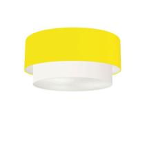 Plafon Para Quarto Cilíndrico SQ-3062 Cúpula Cor Amarelo Branco