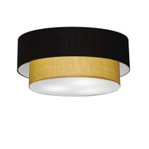 Plafon Para Quarto Cilíndrico SQ-3064 Cúpula Cor Preto Palha