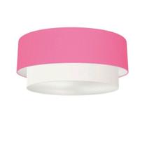 Plafon Para Quarto Cilíndrico SQ-3064 Cúpula Cor Rosa Bebê Branco