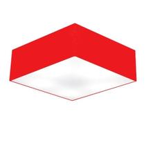 Plafon Para Quarto Quadrado SQ-3002 Cúpula Cor Vermelho