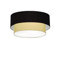 Plafon Para Sala Cilíndrico SL-3017 Cúpula Cor Preto Bege