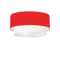 Plafon Para Sala Cilíndrico SL-3017 Cúpula Cor Vermelho Branco