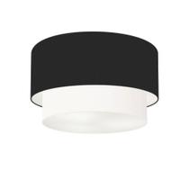 Plafon Para Sala Cilíndrico SL-3045 Cúpula Cor Preto Branco