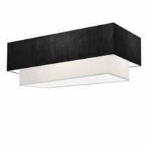 Plafon Para Sala de Estar Retangular SE-3044 Cúpula Cor Preto Branco