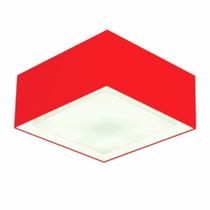 Plafon Para Sala de Jantar Quadrado SJ-3039 Cúpula Cor Vermelho