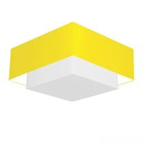 Plafon Para Sala Quadrado SL-3018 Cúpula Cor Amarelo Branco