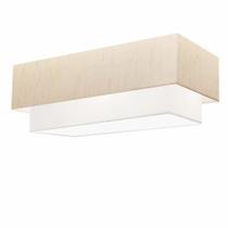 Plafon Para Sala Retangular SL-3044 Cúpula Cor Linho Bege Branco