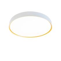 Plafon Petri - Bella Iluminação. Acabameto Branco com Dourado. 1XLED 60W
