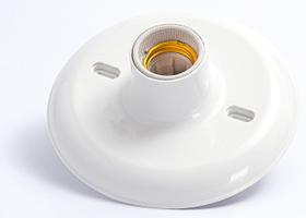Plafon Plafonier Branco Simples Soquete Porcelana Bocal E27 - SYKA