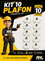 Plafon plástico com soquete de porcelana e-27 branco - embalagem com 10 unidades Plafon plástico com soquete de porcelana e-27 branco - embalagem com 10 unidades
