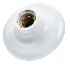 Plafon plástico injetado anti-uv com soquete em porcelana bocal e27 - branco