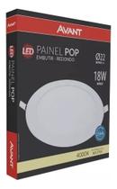 Plafon Pop de Embutir 22x22cm Avant 18W 4000K Bivolt Luz Neutra - Redondo