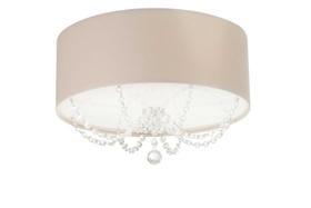 Plafon Princesa Cúpula Em Tecido Com Cristal 40x15 Caqui Plafon Princesa Cúpula Em Tecido Com Cristal 40x15 Caqui